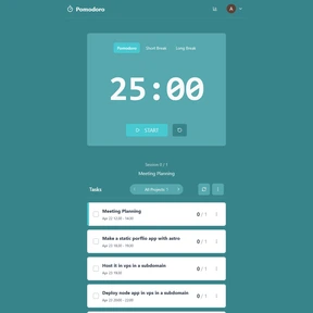 Pomodoro Task Manager — React, .NET, PostgreSQL, authenticated with Google, and Todoist